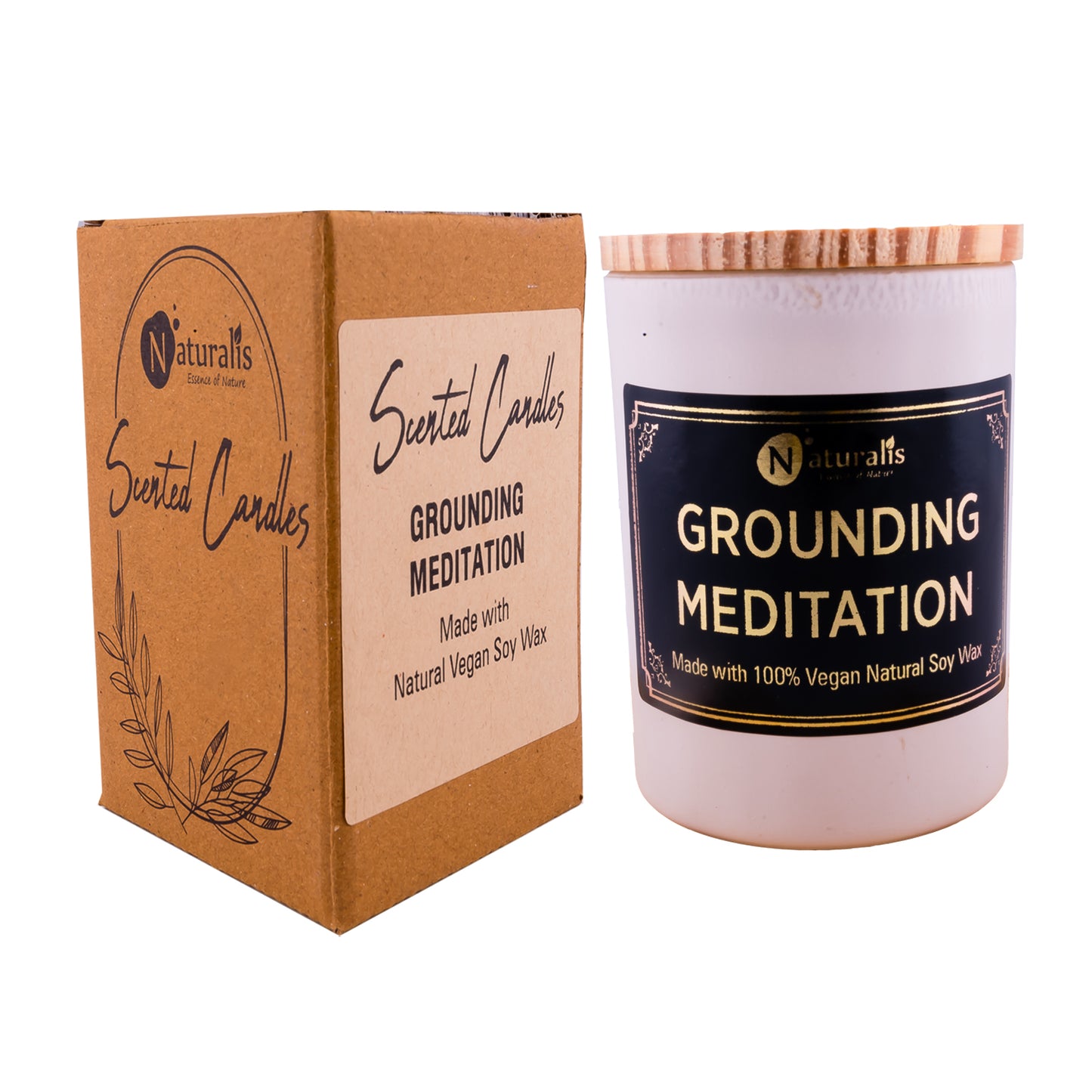 Naturalis Candle Grounded Meditation Scented Wax Candle for Home Decoration Aroma.