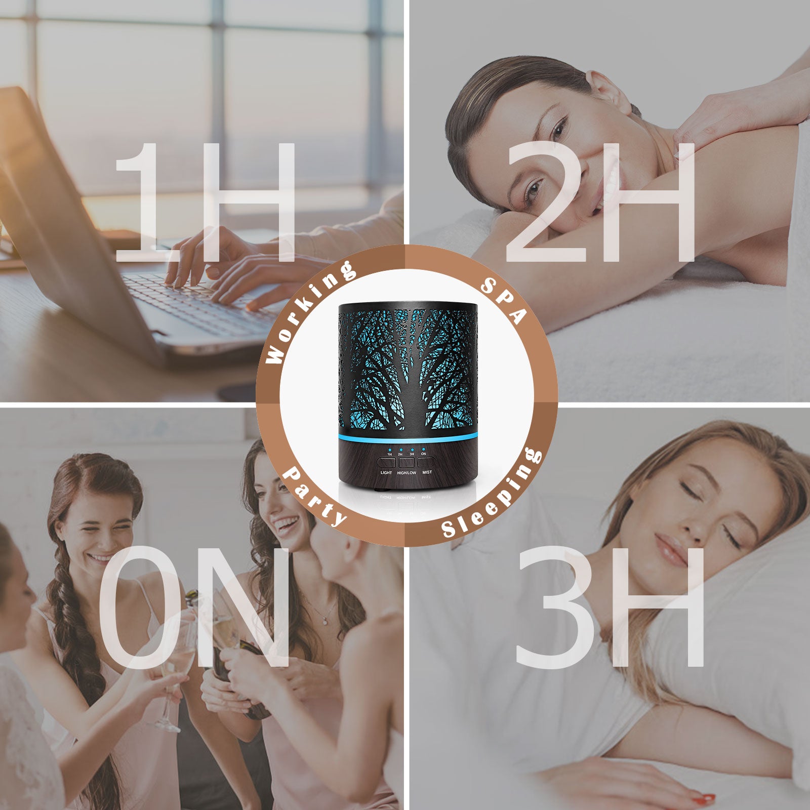 Naturalis Essence of Nature Mist Ultrasonic Aroma Diffuser & Humidifier with free Top 5 Natural Essential Oil - Naturalis