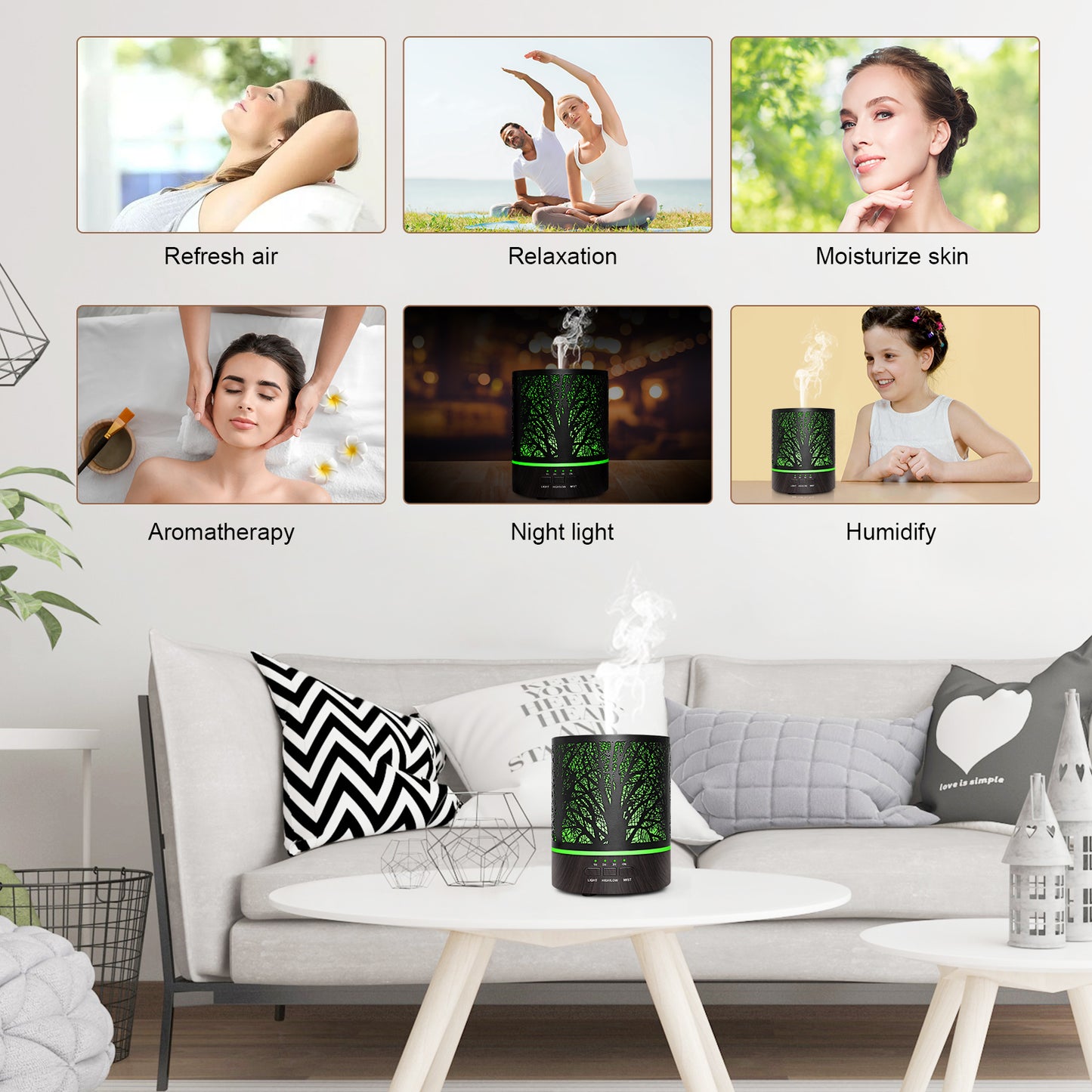 Naturalis Essence of Nature Mist Ultrasonic Aroma Diffuser & Humidifier with free Top 5 Natural Essential Oil - Naturalis