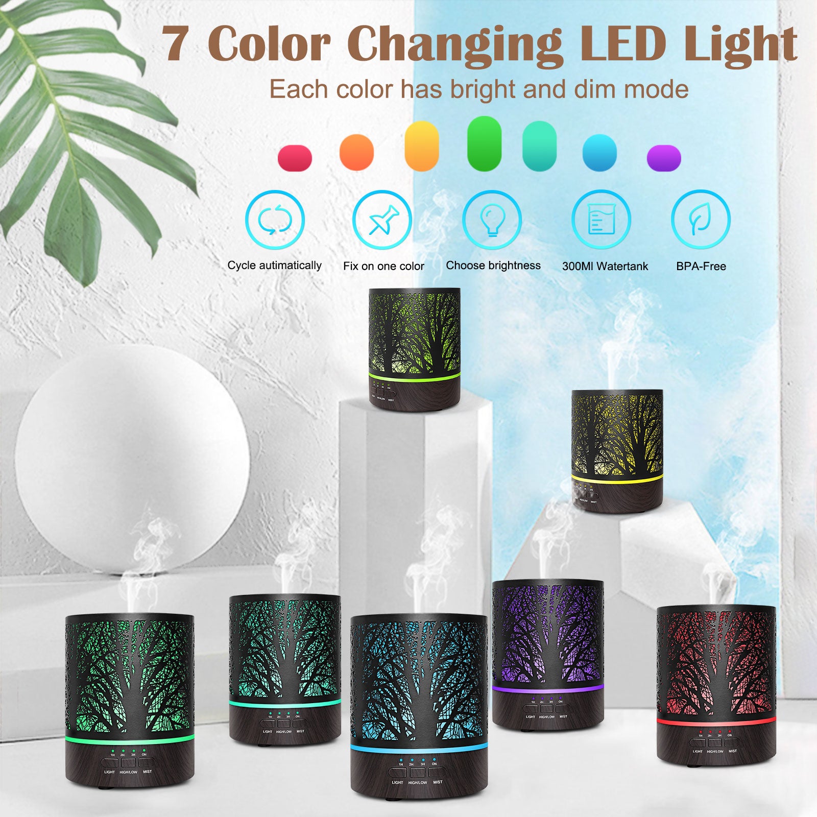 Naturalis Essence of Nature Mist Ultrasonic Aroma Diffuser & Humidifier with free Top 5 Natural Essential Oil - Naturalis