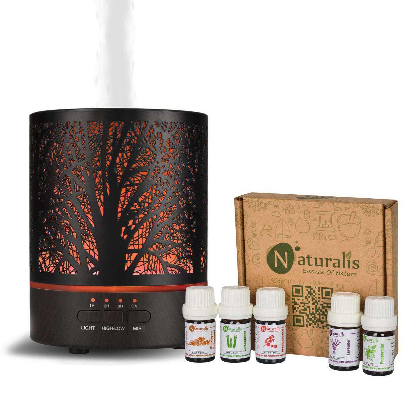 Naturalis Essence of Nature Mist Ultrasonic Aroma Diffuser & Humidifier with free Top 5 Natural Essential Oil - Naturalis