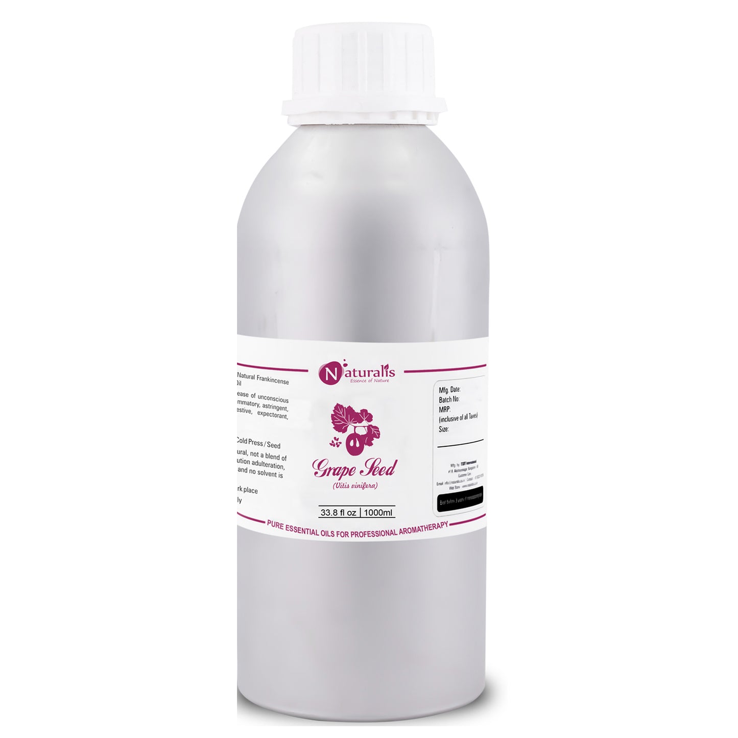 Cold Press Grape Seed Oil by Naturalis - Pure & Natural - Naturalis