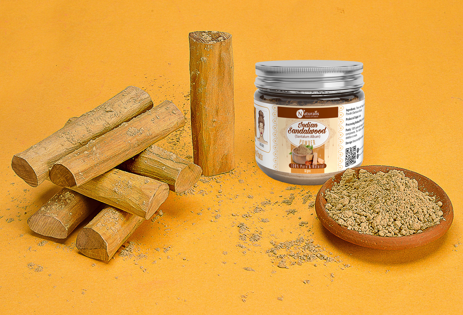 Natural & Pure Sandalwood powder – 50gms - Naturalis