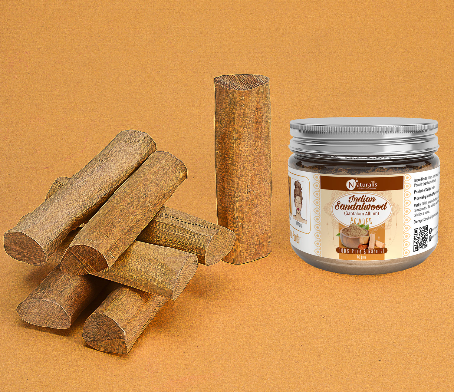 Natural & Pure Sandalwood powder – 50gms - Naturalis