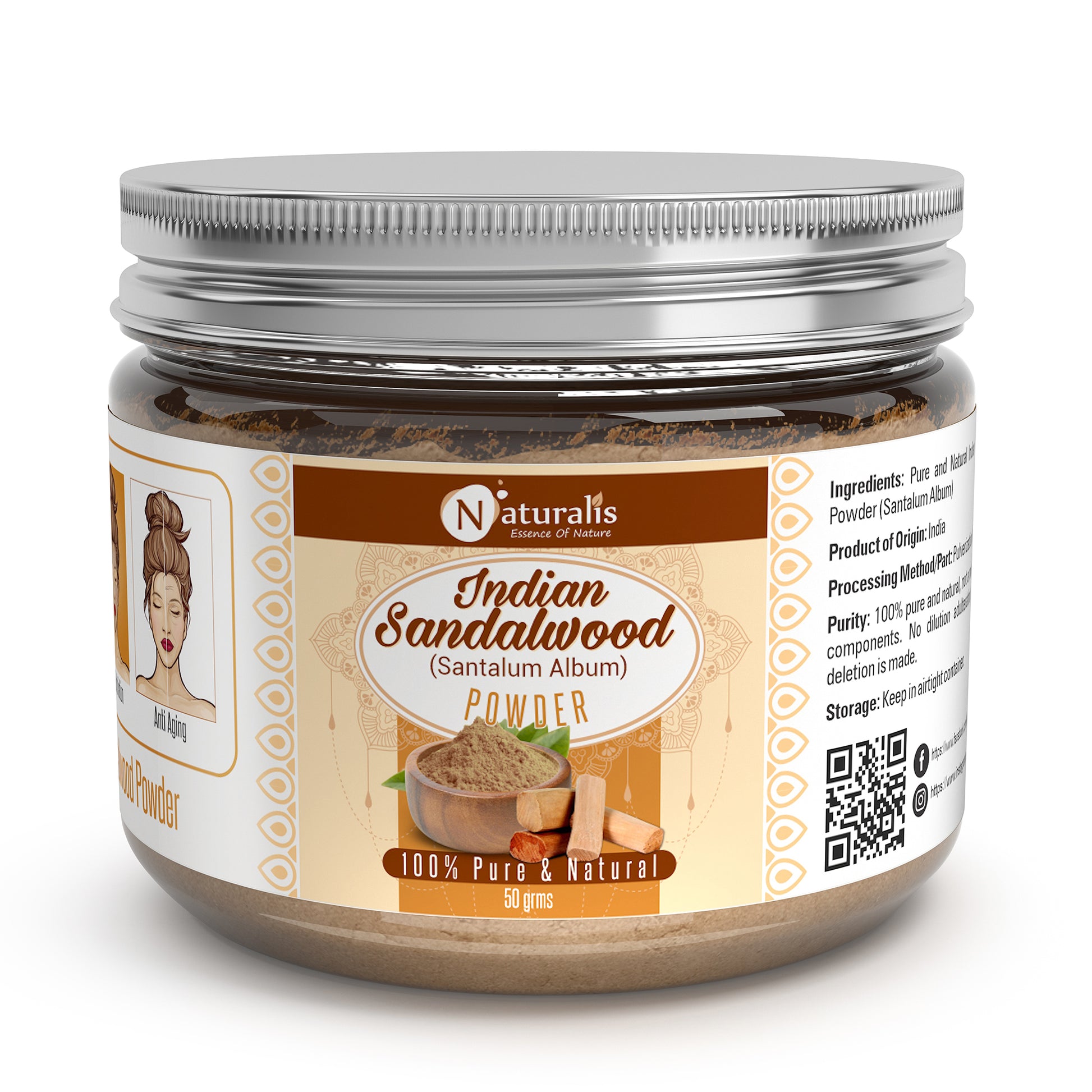 Natural & Pure Sandalwood powder – 50gms - Naturalis