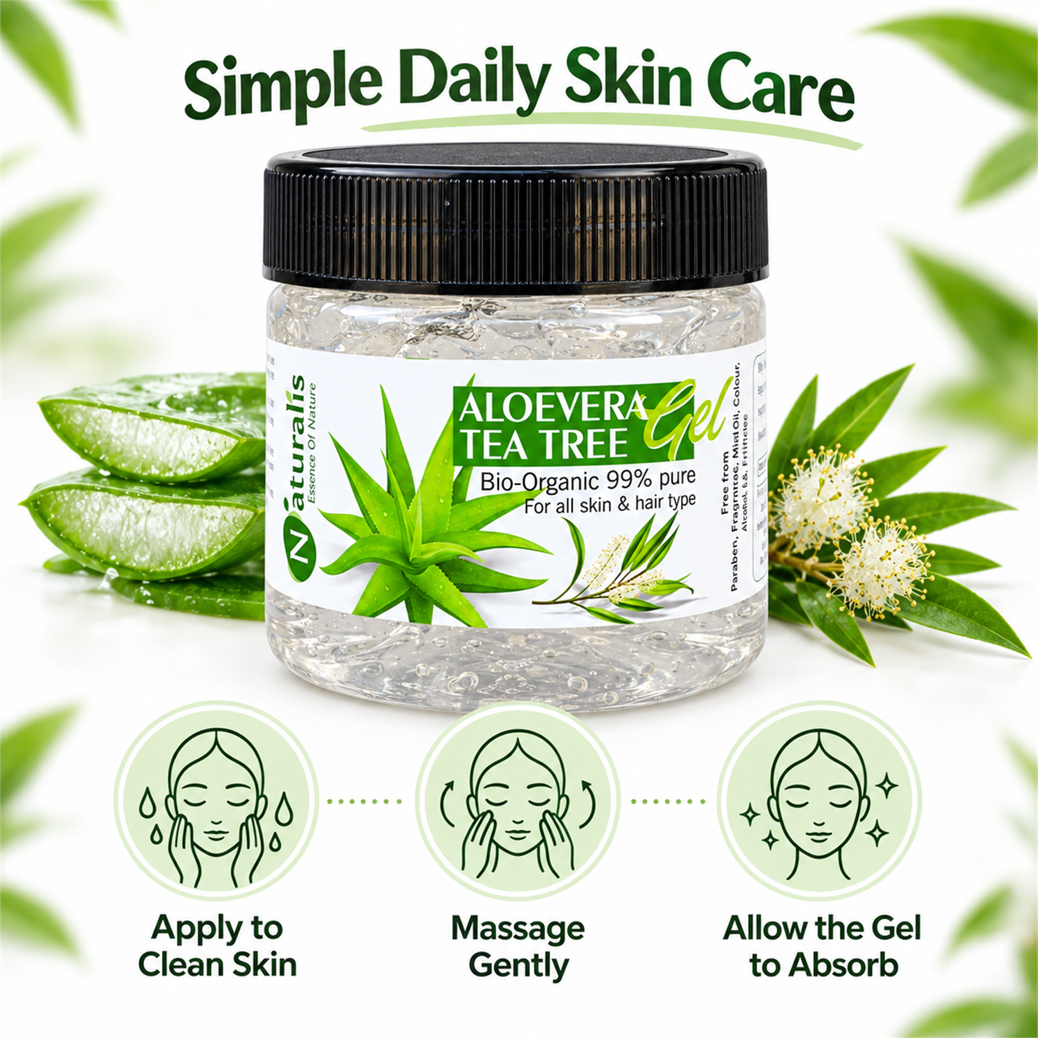 Naturalis Aloe Vera Tea Tree Gel simple daily skin care steps