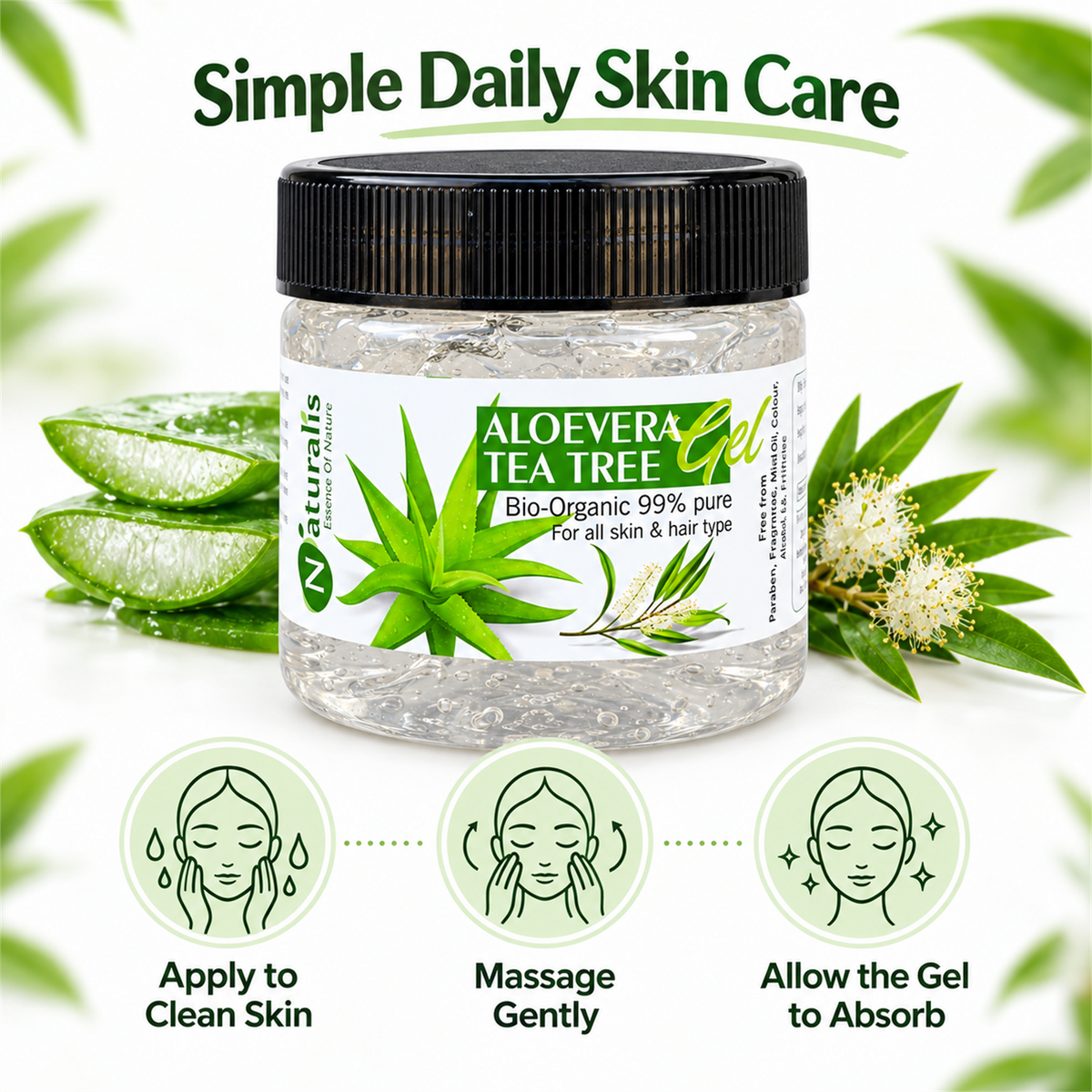 Naturalis Aloe Vera Tea Tree Gel simple daily skin care steps