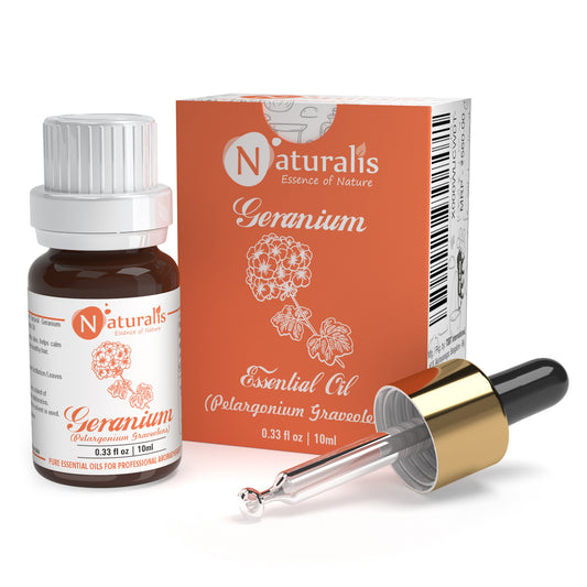 Naturalis 100% pure Geranium Essential Oil (Pelargonium graveolens), therapeutic grade