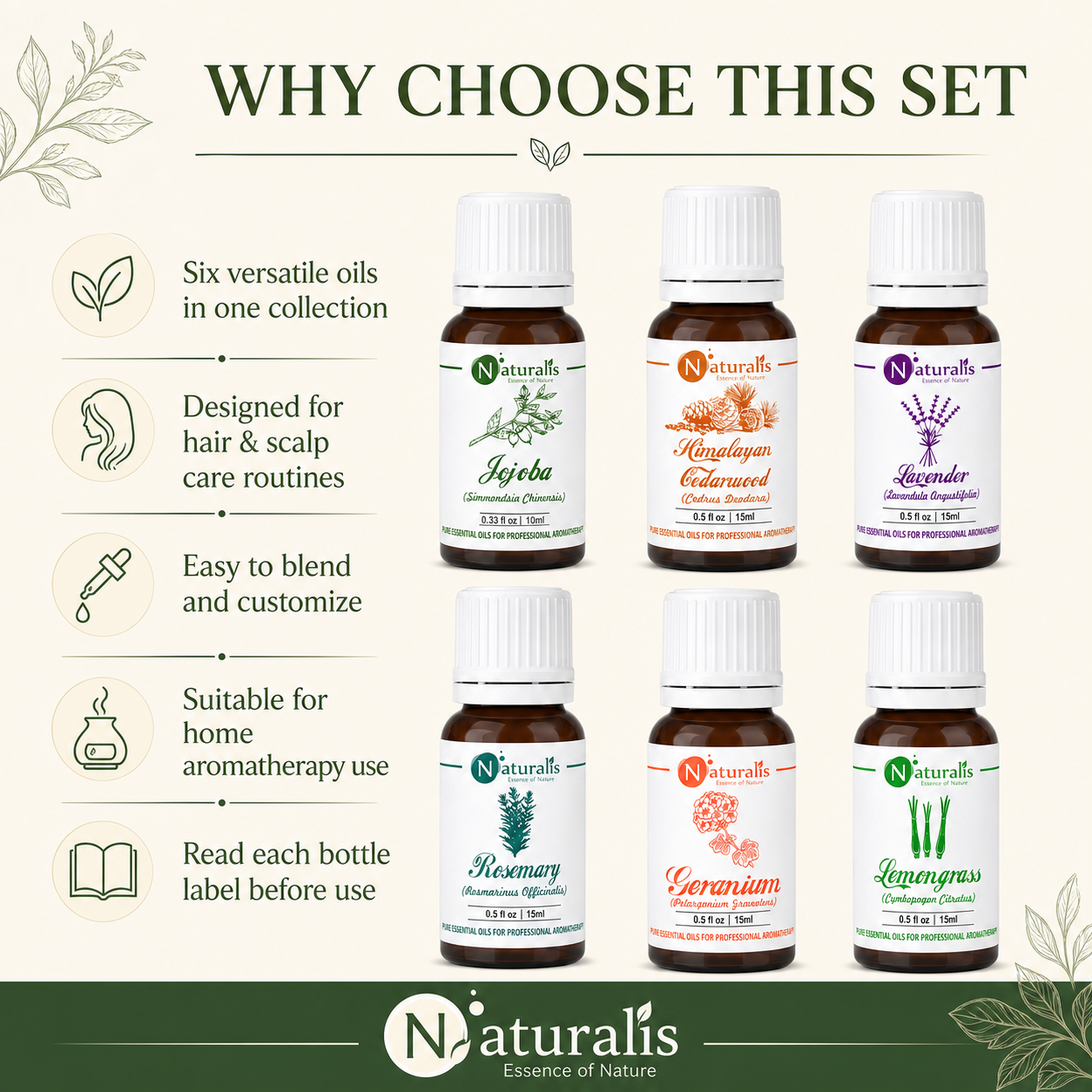 Why choose Naturalis 15GP1 hair care essential oil set