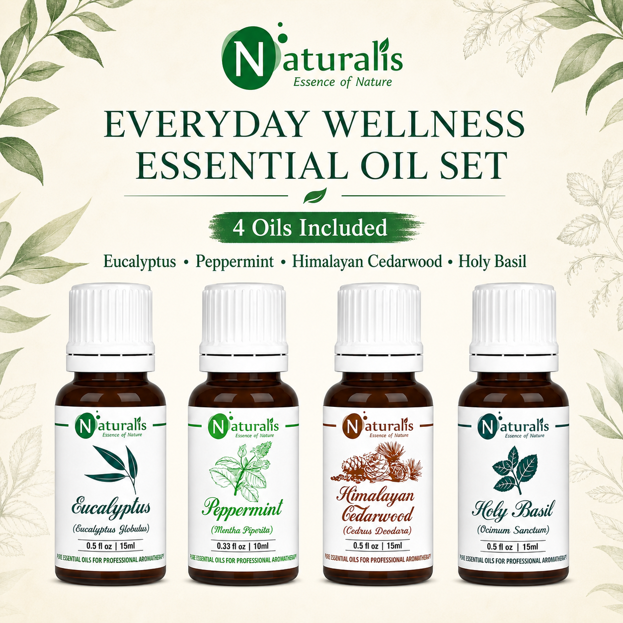 Naturalis 15GP12 essential oil set oils included infographic