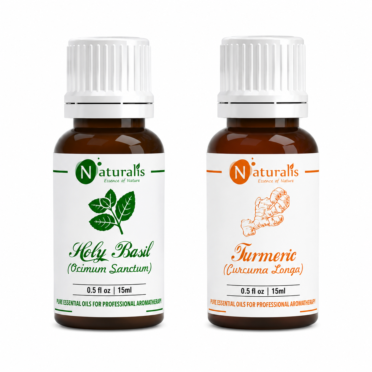 Naturalis Turmeric & Holy Basil (Tulsi) Essential Oil Set of 2 main product image