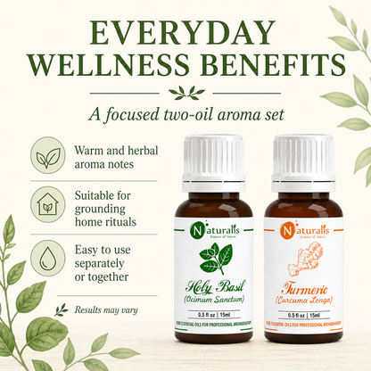 Naturalis 15GP14 essential oil set benefits infographic