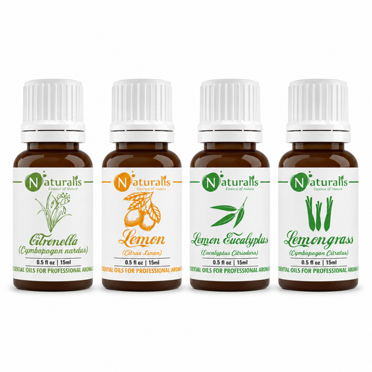 Naturalis Insect Repellent Essential Oil Set of 4, 15ml — lemon eucalyptus, lemon, citronella and lemongrass, main image