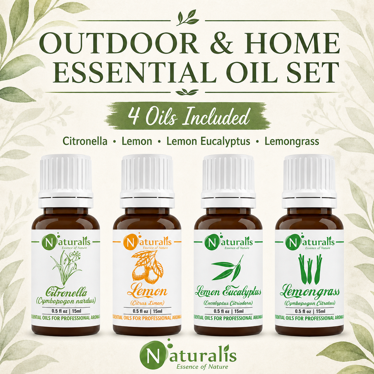 Naturalis 15GP15 essential oil set oils included infographic