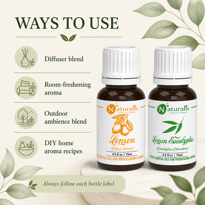 Naturalis 15GP17 essential oil set ways to use infographic