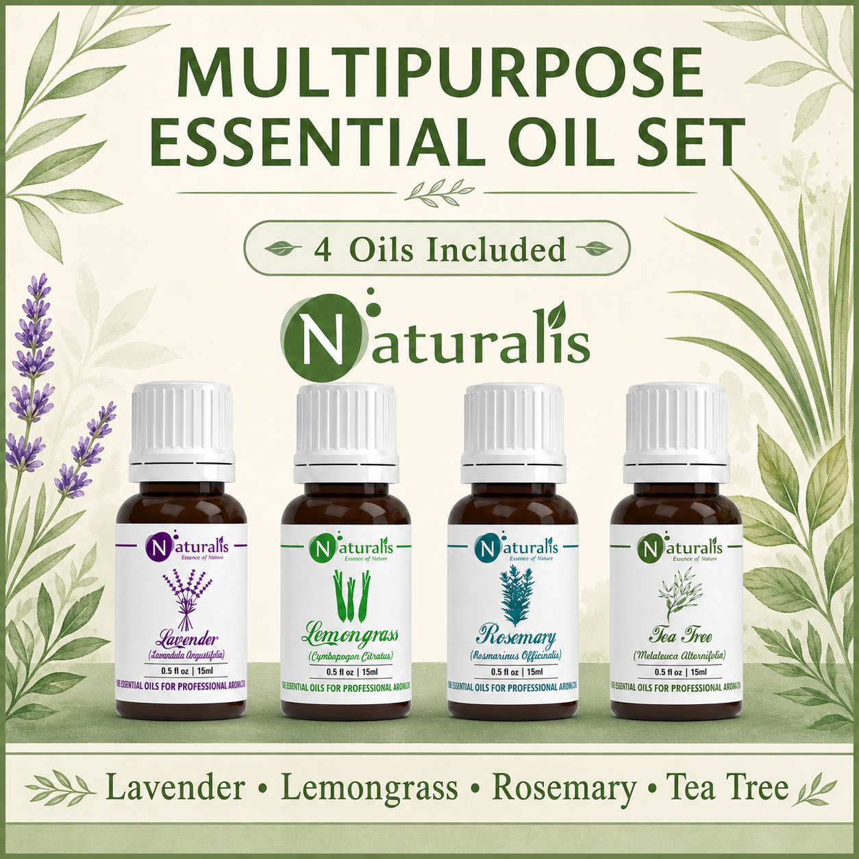 Naturalis 15GP19 essential oil set oils included infographic