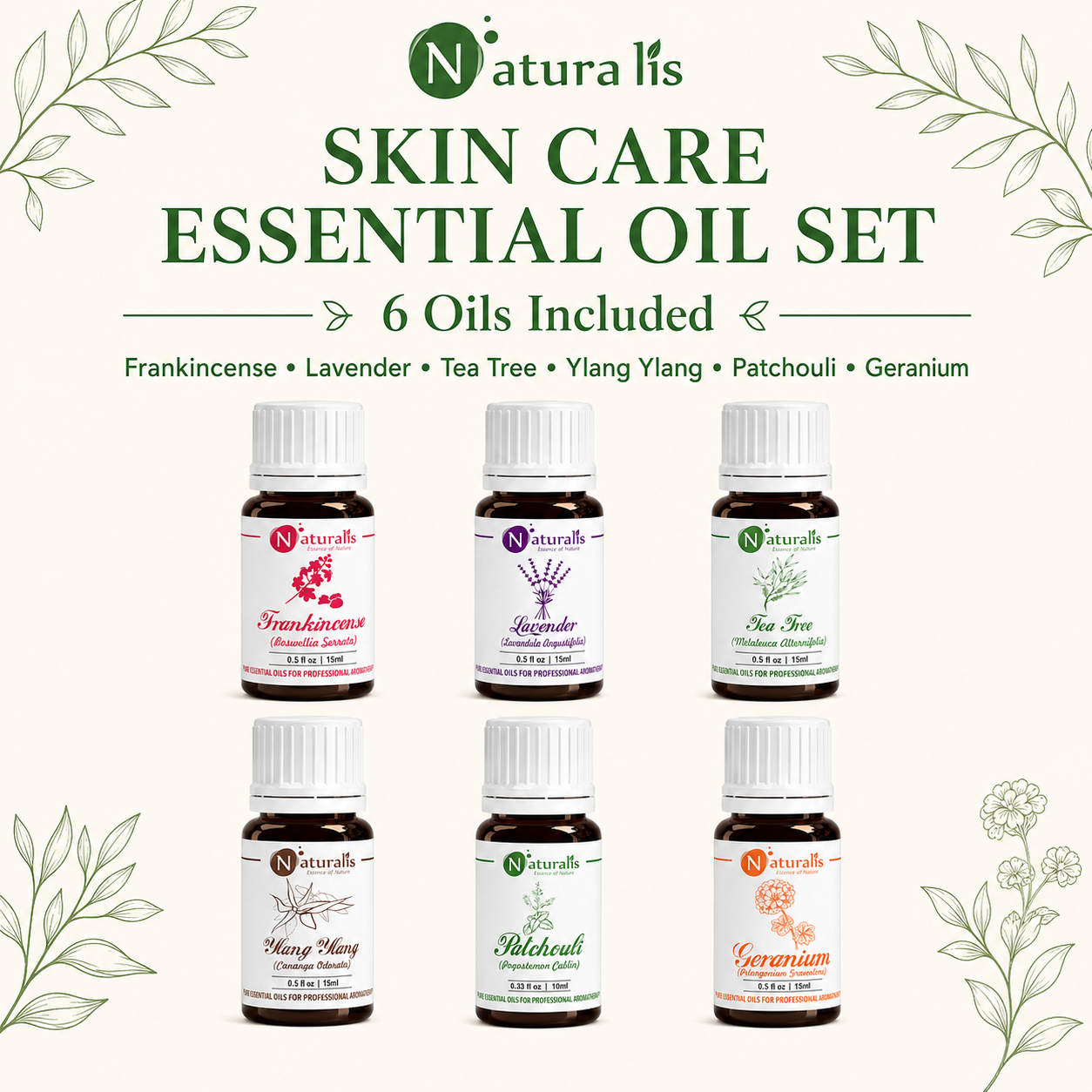 Naturalis 15GP2 essential oil set oils included infographic