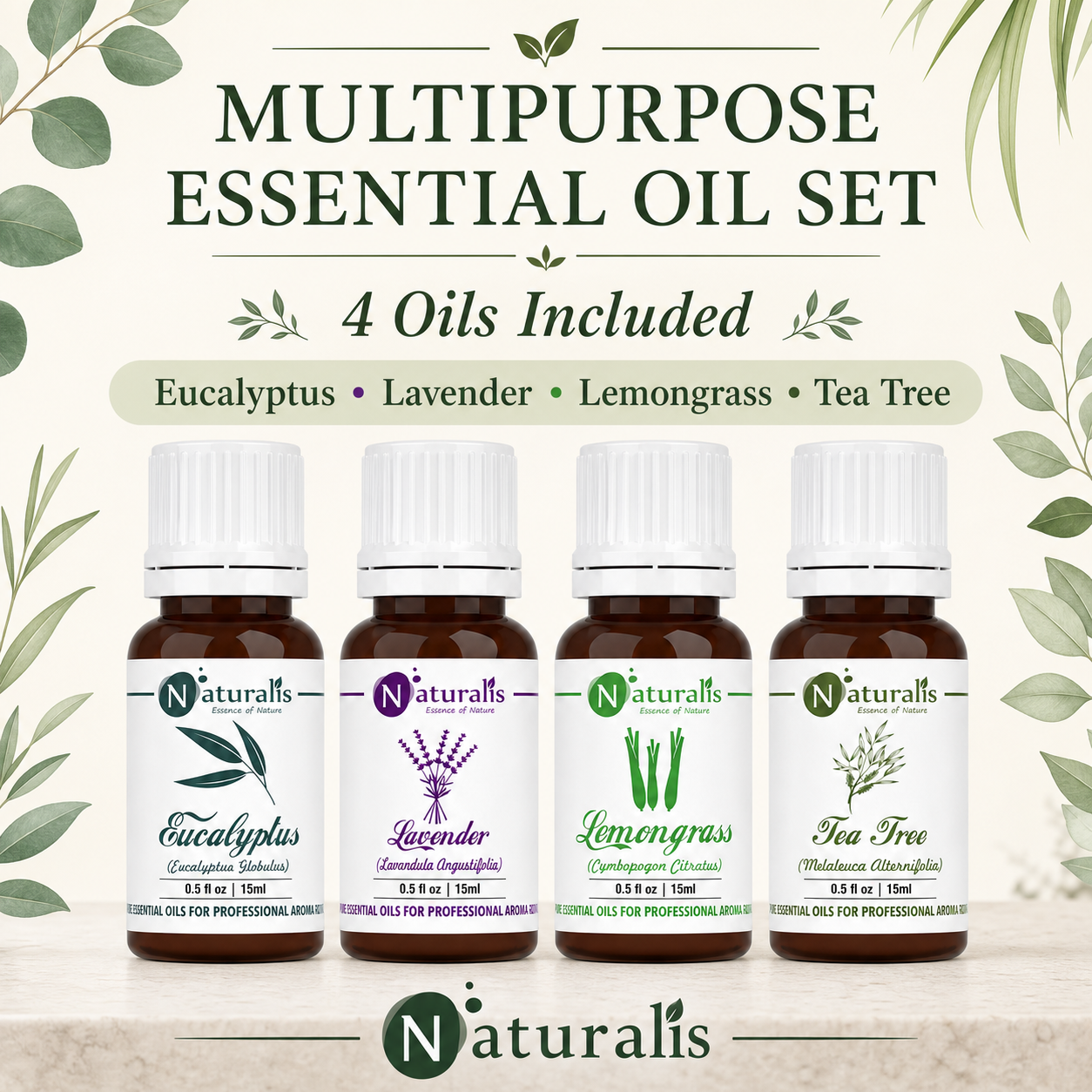 Naturalis 15GP20 essential oil set oils included infographic
