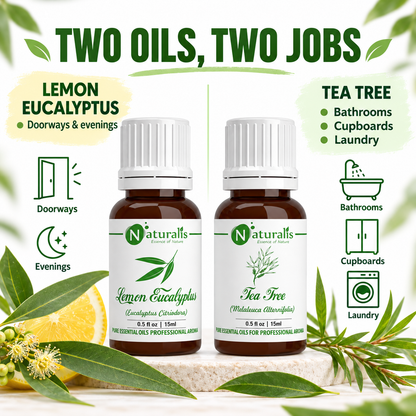 Lemon Eucalyptus and Tea Tree Essential Oil Set – daily routine