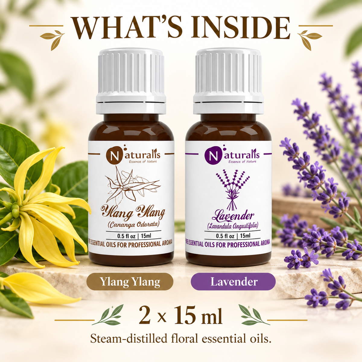 Lavender and Ylang Ylang Essential Oil Set – what's inside