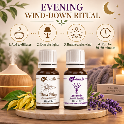 Lavender and Ylang Ylang Essential Oil Set – evening wind-down ritual