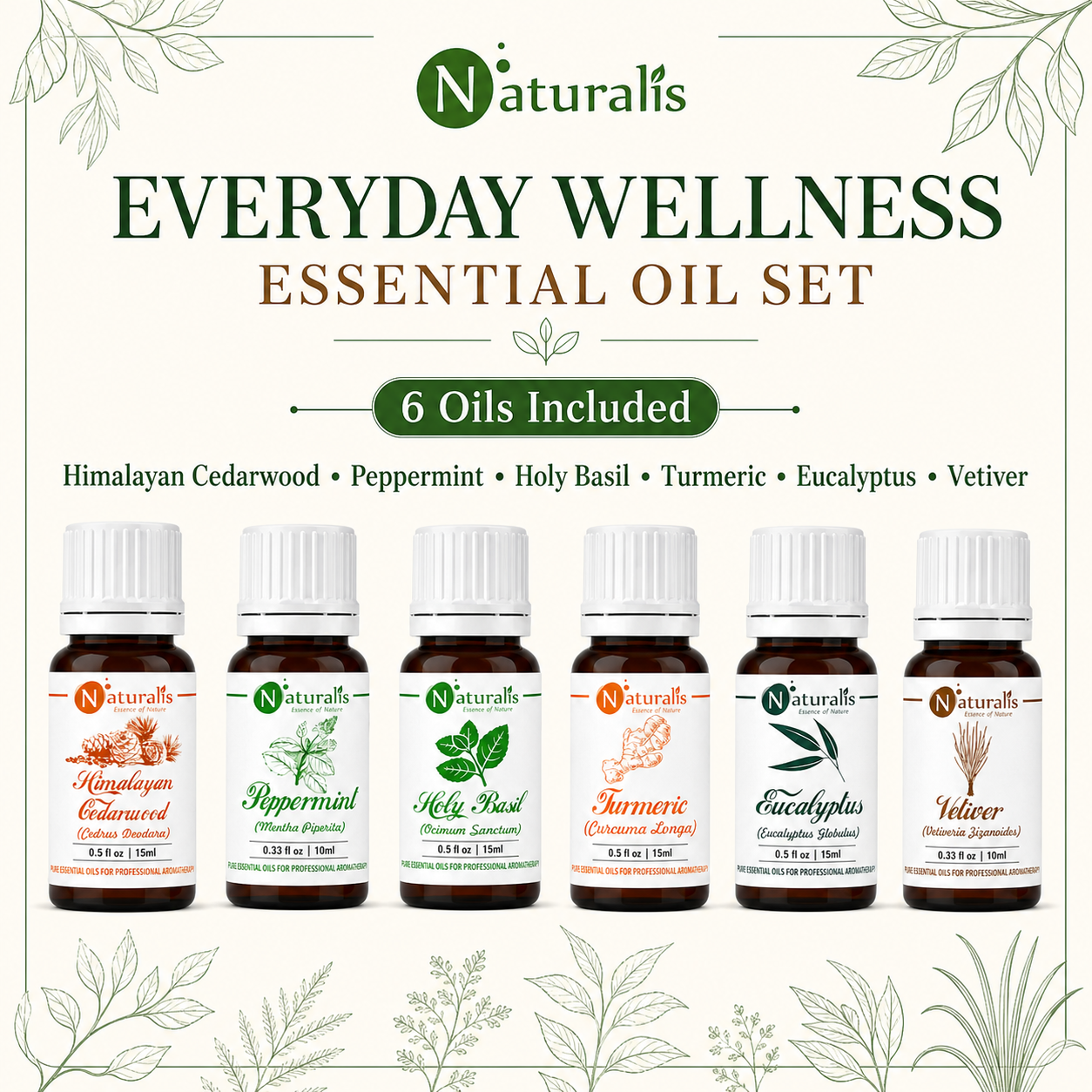 Naturalis 15GP3 essential oil set oils included infographic