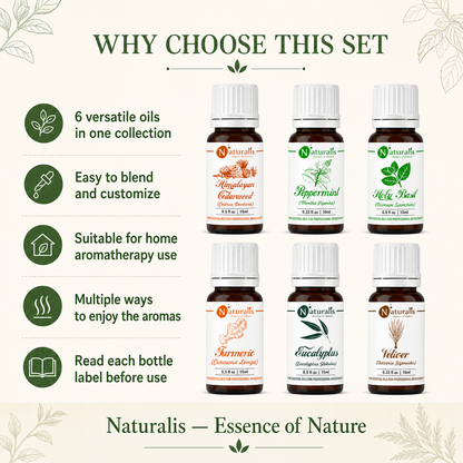 Naturalis 15GP3 essential oil set why choose this set infographic