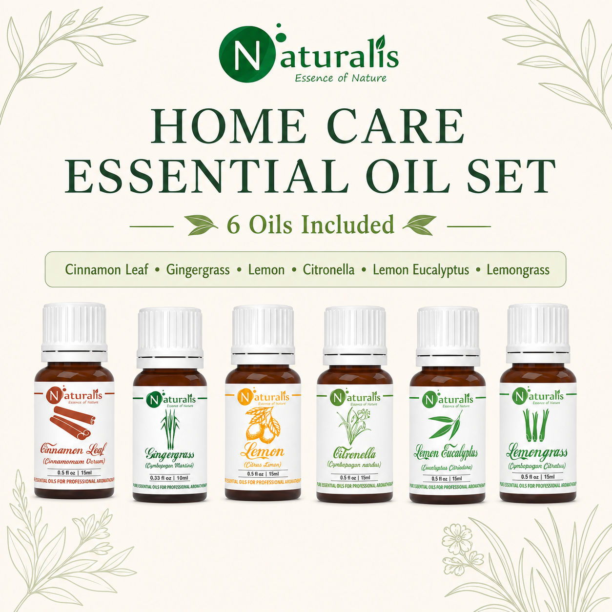 Naturalis 15GP4 essential oil set oils included infographic