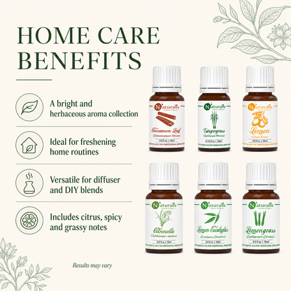 Naturalis 15GP4 essential oil set benefits infographic