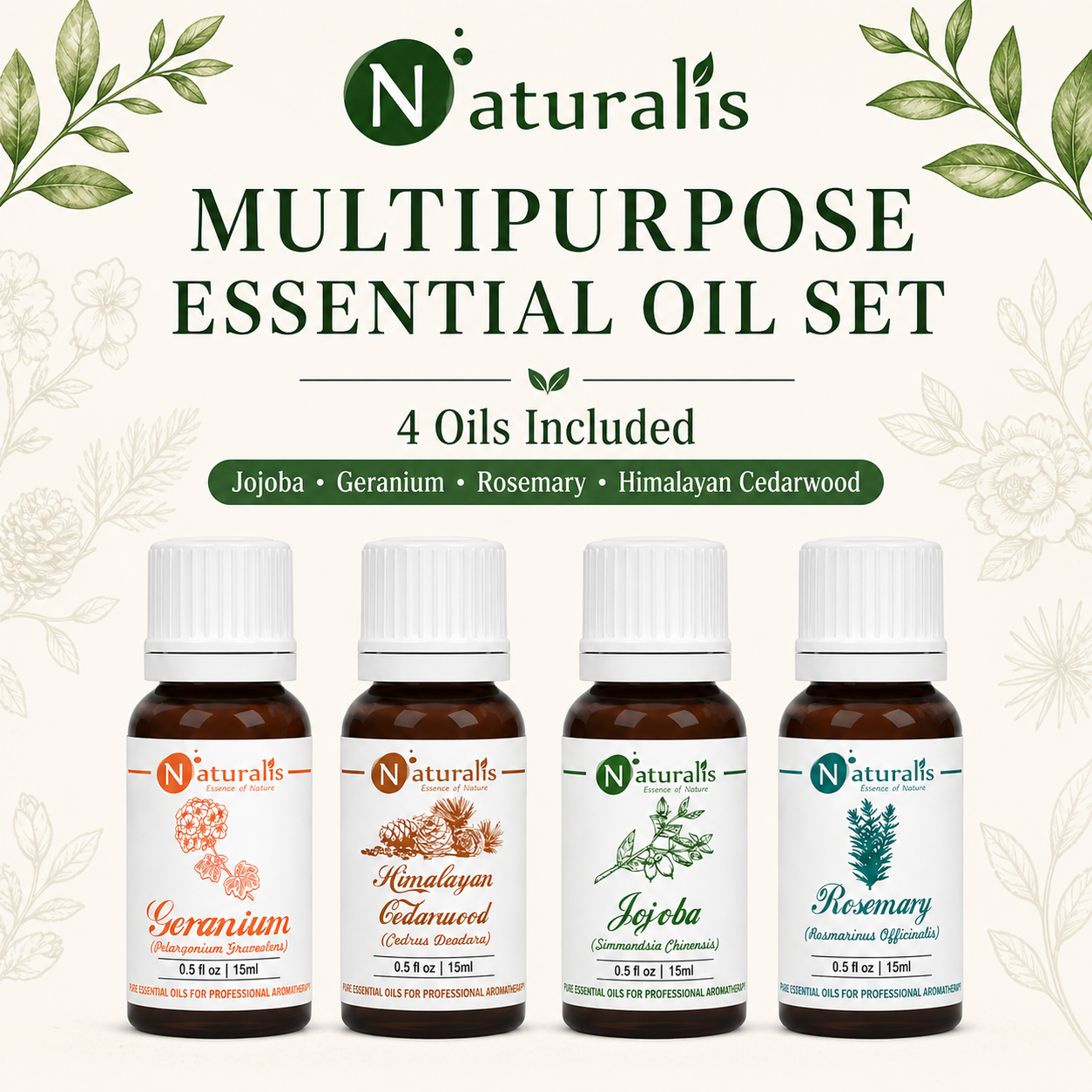 Naturalis 15GP6 essential oil set oils included infographic