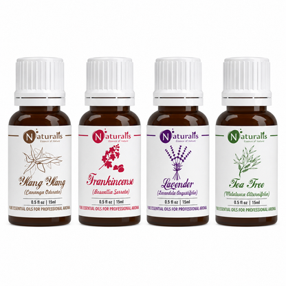 Naturalis Skin Care Essential Oil Set of 4, 15ml — Frankincense, Tea Tree, Lavender & Ylang Ylang main product image