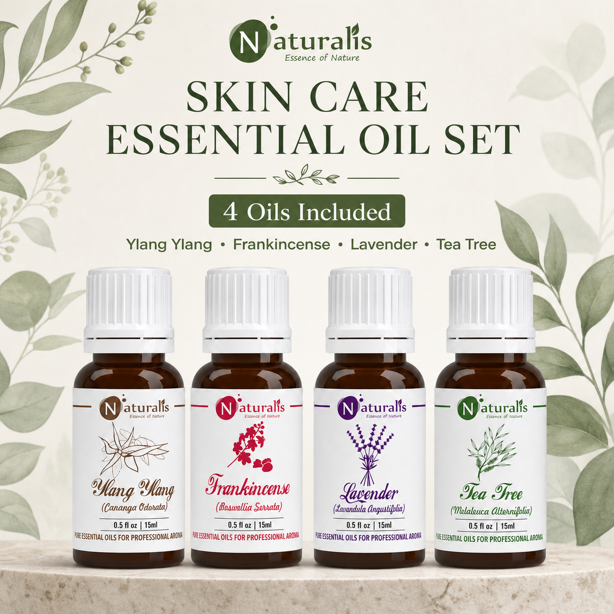 Naturalis 15GP8 essential oil set oils included infographic