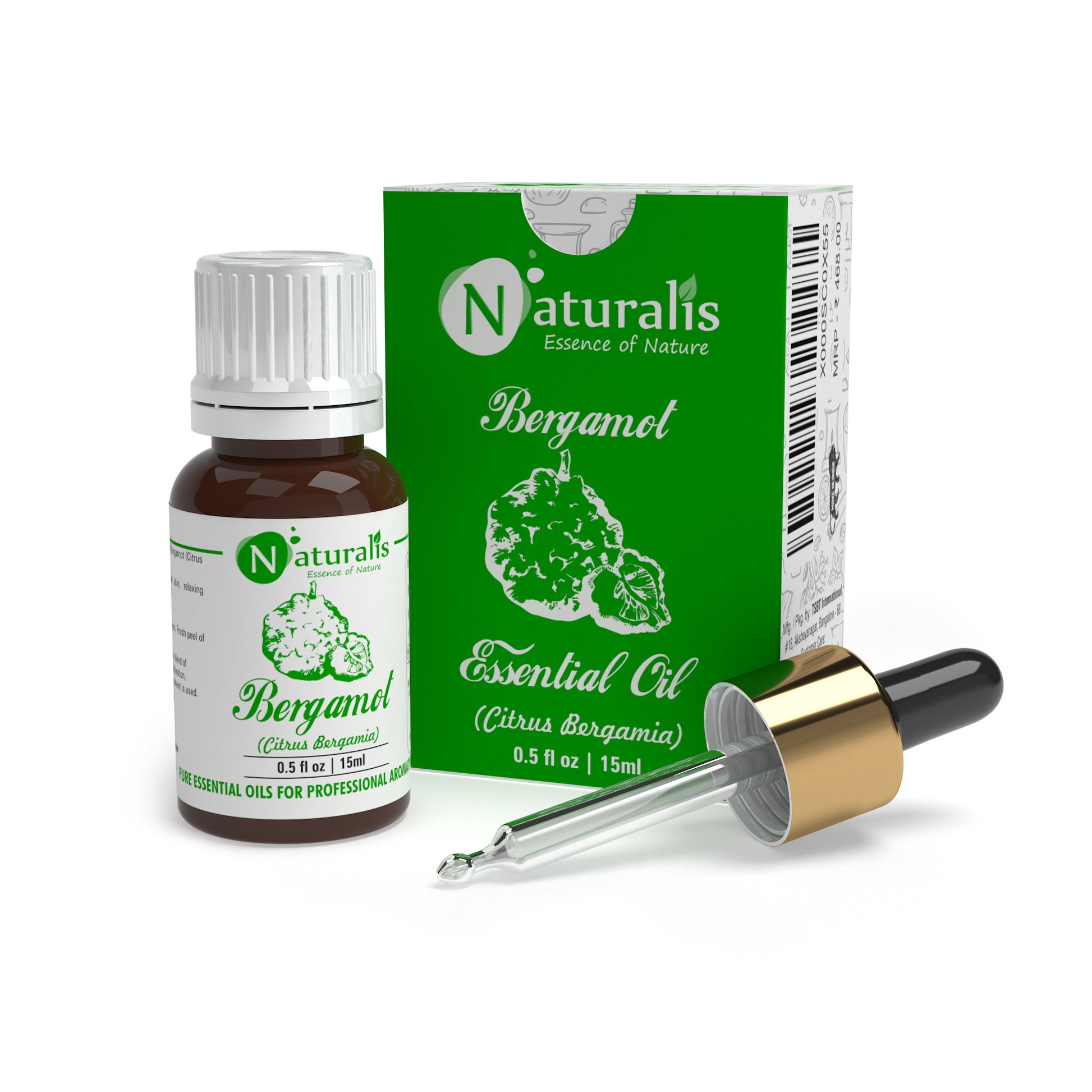 Naturalis 100% pure Bergamot Essential Oil (Citrus bergamia), therapeutic grade