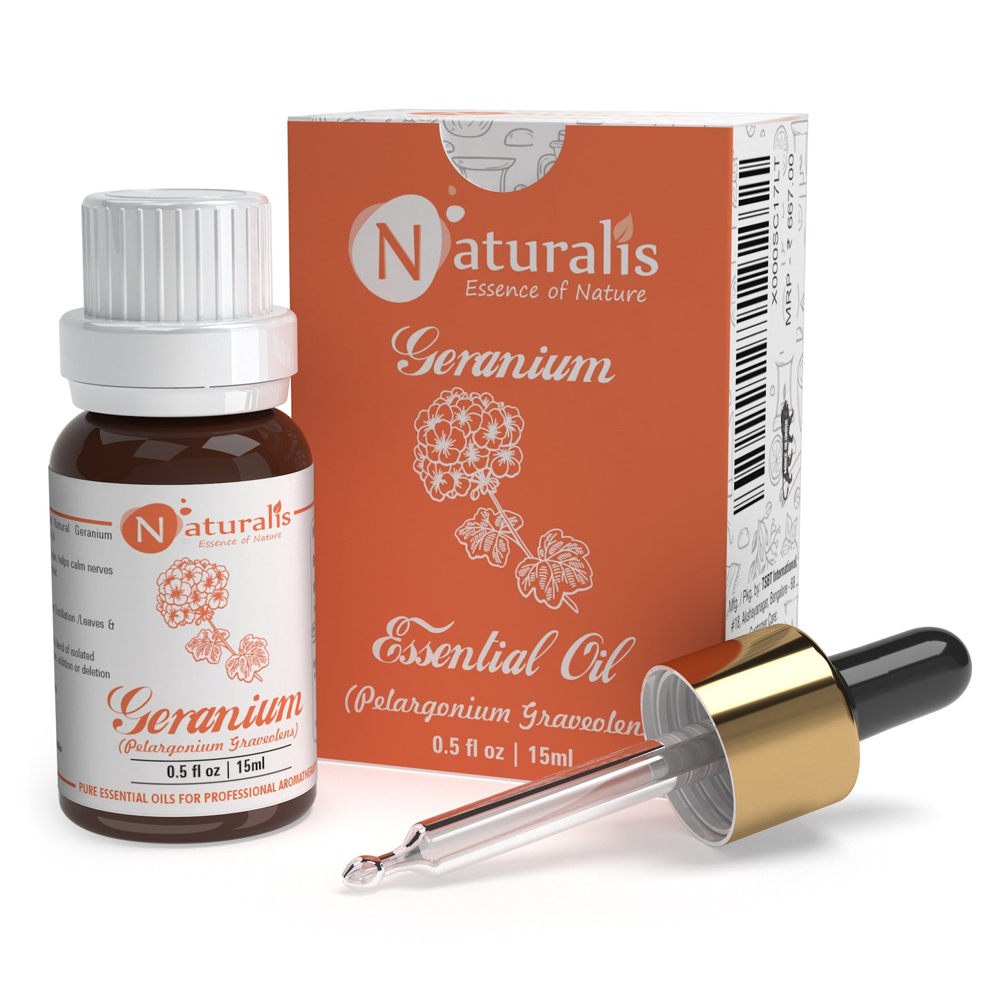 Geranium essential oil by Naturalis, 100% pure and therapeutic grade — alternate view