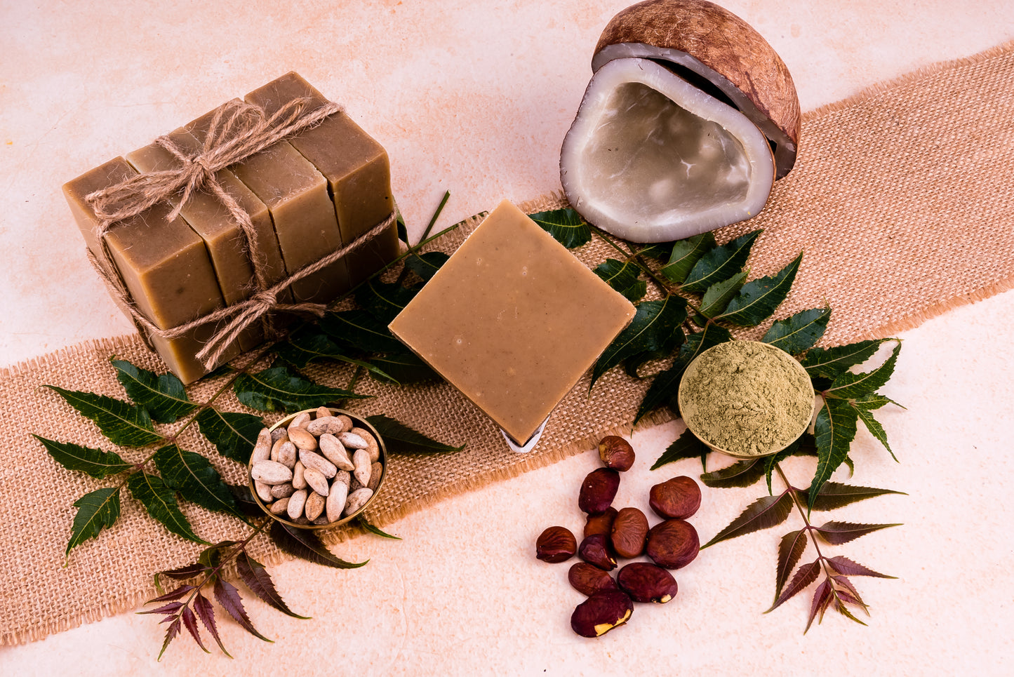 Hand-Milled Luxury Neem Solid Soap Bar | Cold Process Soap | Neem Soap - 100gms | Antibacterial and Antifungal