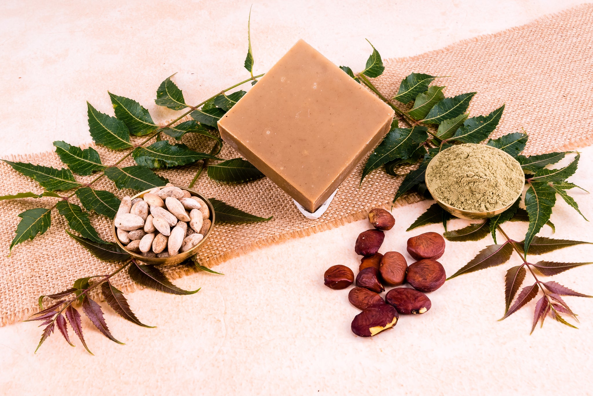 Hand-Milled Luxury Neem Solid Soap Bar | Cold Process Soap | Neem Soap - 100gms | Antibacterial and Antifungal