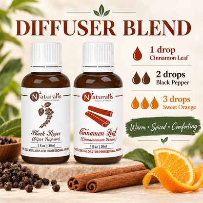 Cinnamon Leaf and Black Pepper Essential Oil Set – diffuser blend