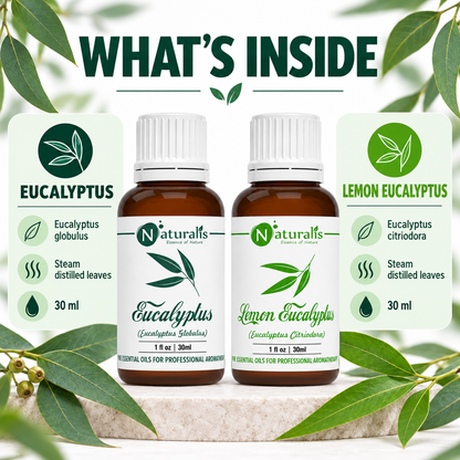 Eucalyptus and Lemon Eucalyptus Essential Oil Set – what's inside