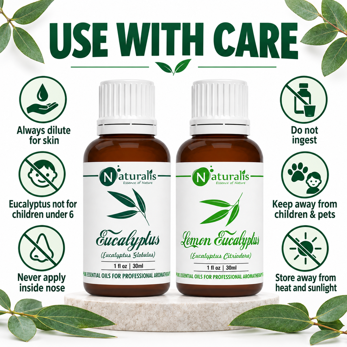 Eucalyptus and Lemon Eucalyptus Essential Oil Set – use with care