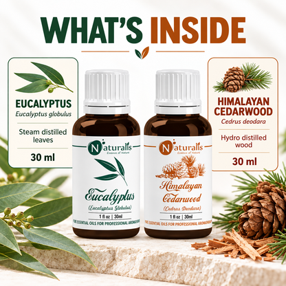 Himalayan Cedarwood and Eucalyptus Essential Oil Set – what's inside