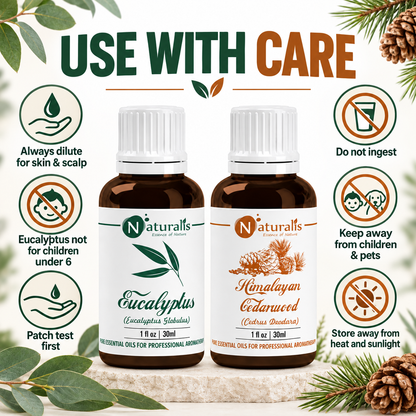 Himalayan Cedarwood and Eucalyptus Essential Oil Set – use with care
