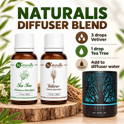 Vetiver and Tea Tree Essential Oil Set – Naturalis diffuser blend