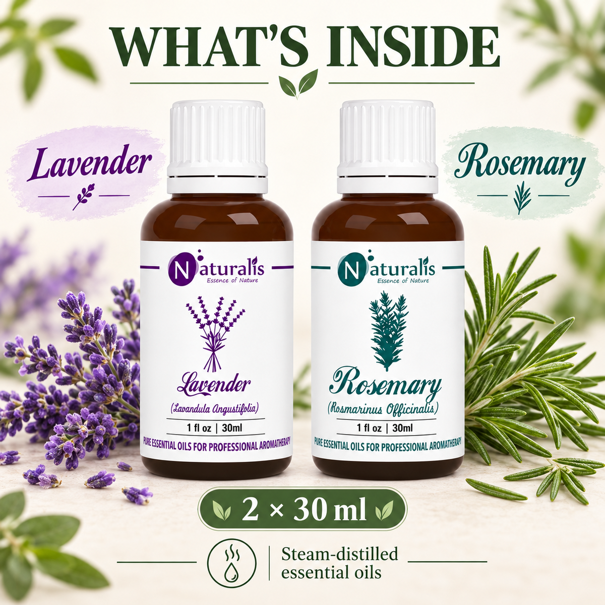 Lavender and Rosemary Essential Oil Set – what's inside
