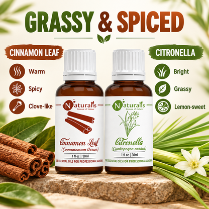 Citronella and Cinnamon Leaf Essential Oil Set – aroma profile