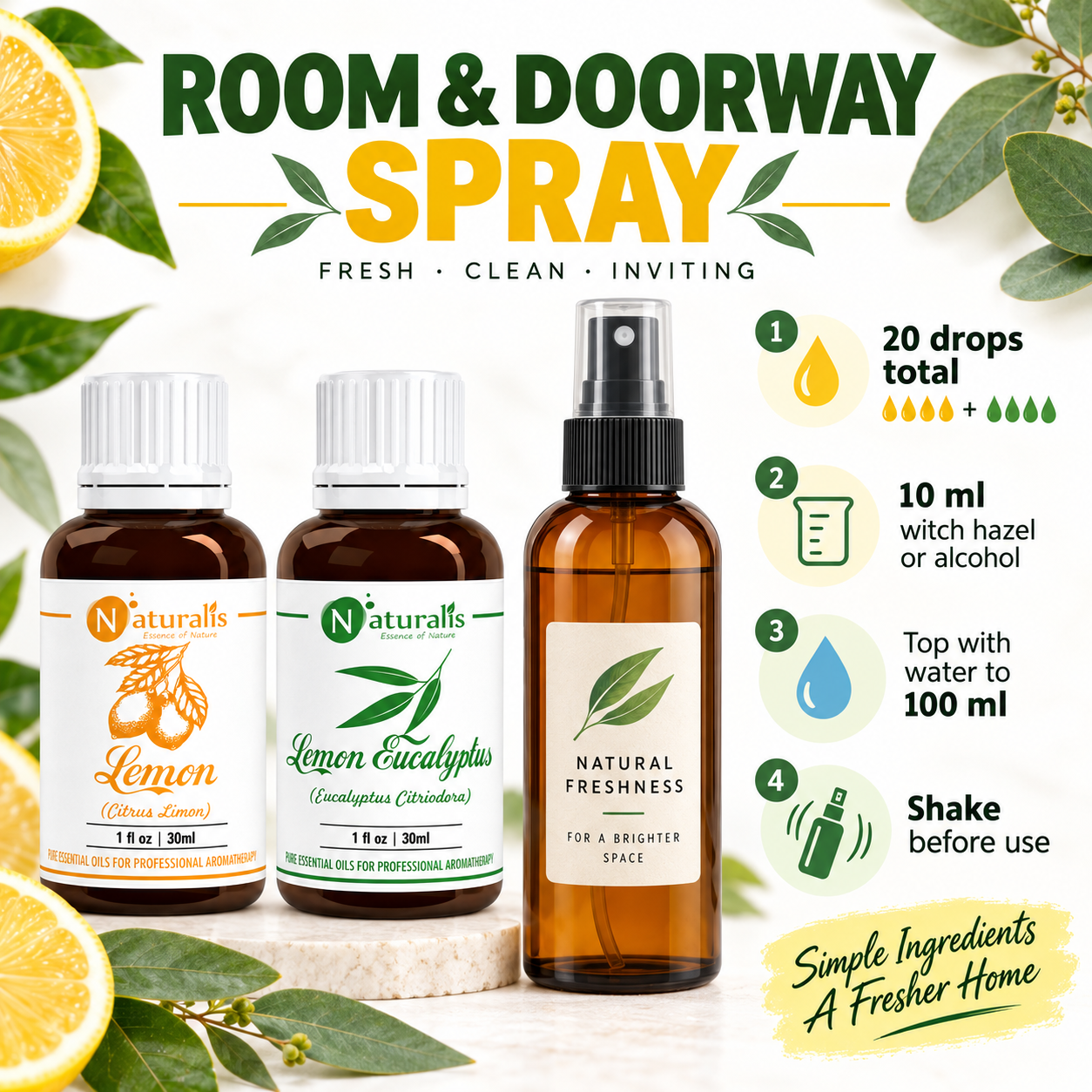 Lemon and Lemon Eucalyptus Essential Oil Set – usage guide