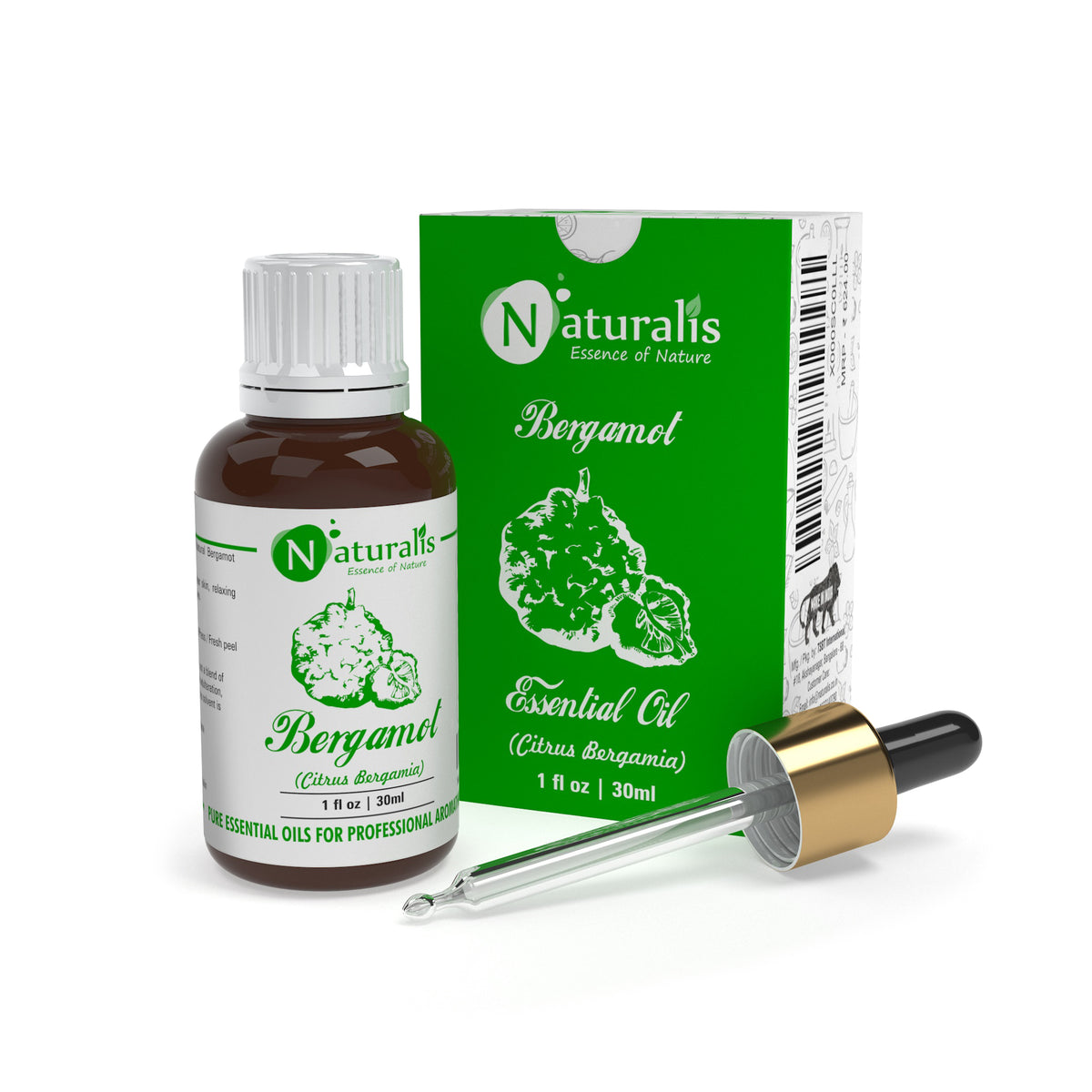 Bergamot essential oil by Naturalis, 100% pure and therapeutic grade — alternate view