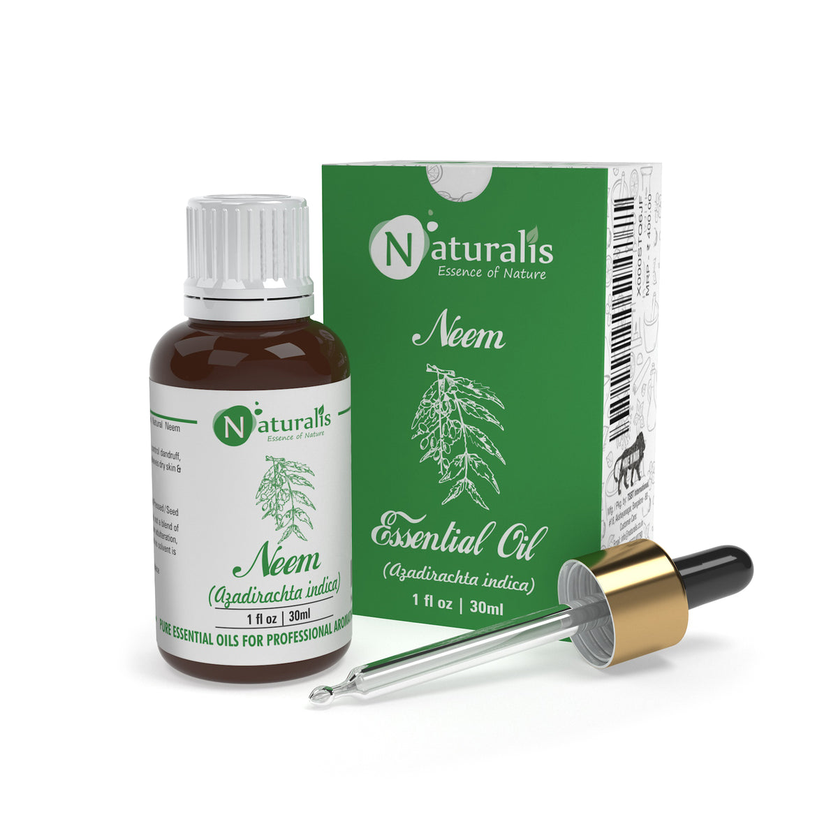 Naturalis raw neem carrier oil for dilution and blending — close-up