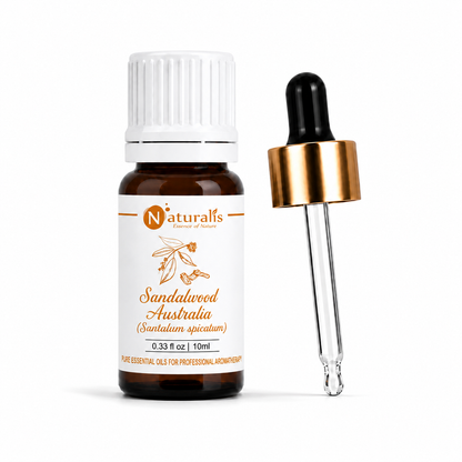 Naturalis 100% pure Australian Sandalwood Essential Oil (Santalum spicatum), therapeutic grade — product photo