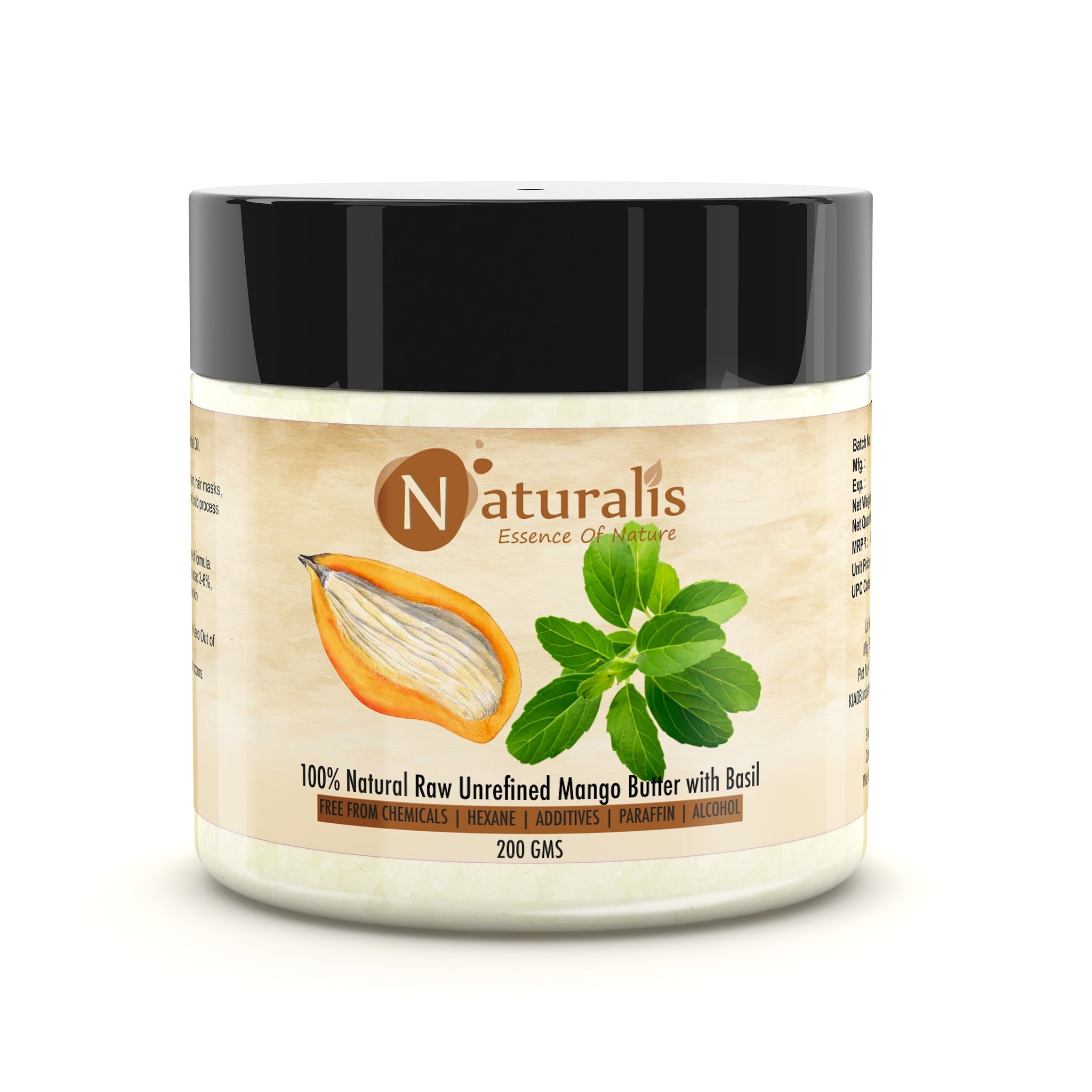 100% Raw Unrefined Mango Butter 200g | Naturalis Pure Ingredient for Lip Balm, Body Butter, Skin Moisturizer