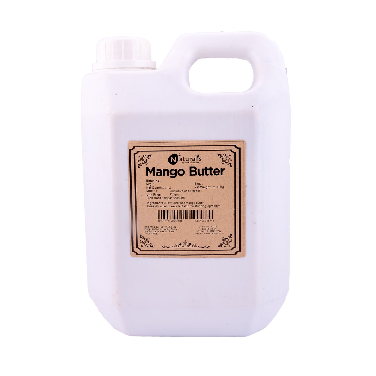 Naturalis Mango Butter | 100% Raw, Unprocessed and Unrefined Body Butter | Ingredient for Lip Balm / Lip Cream / Moisturization & Nourishment of Body and Skin formulation
